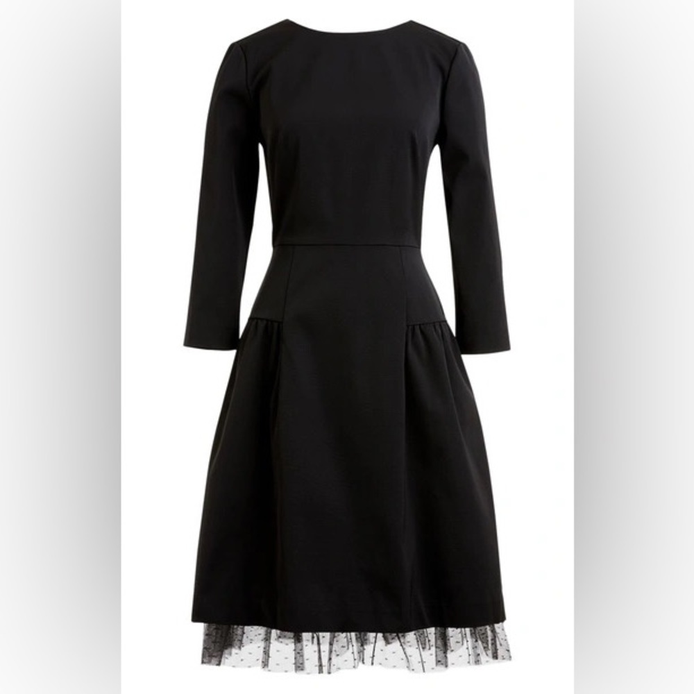 JCREW TULLE HEM SHEATH DRESS Black Size 6